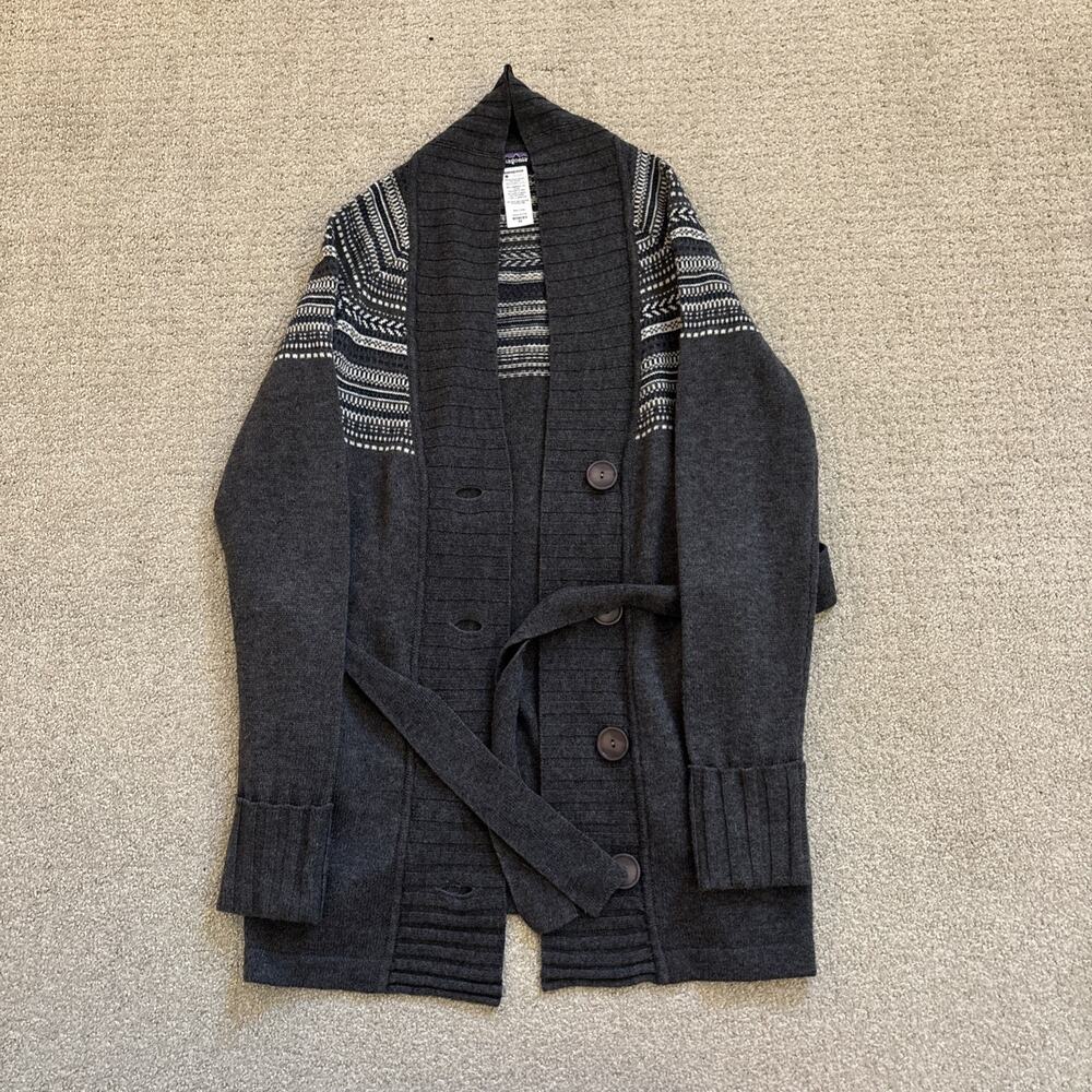 Patagonia Nordic Lambswool Blend Cardigan Womens XS Gray Cabin Gorpcore Outdoors